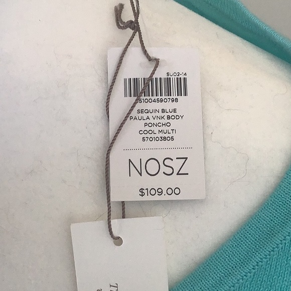 Chico sequin blue Paula nks body poncho coll multi - Picture 6 of 11